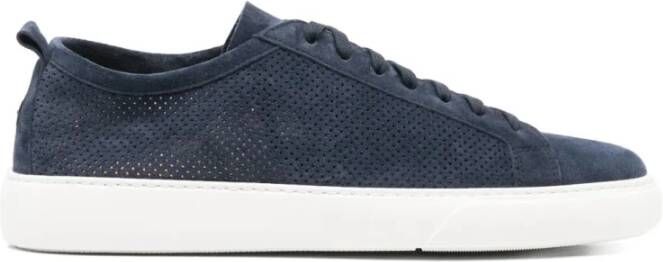 Henderson Blauwe Casual Sneakers met Suède Bovenwerk