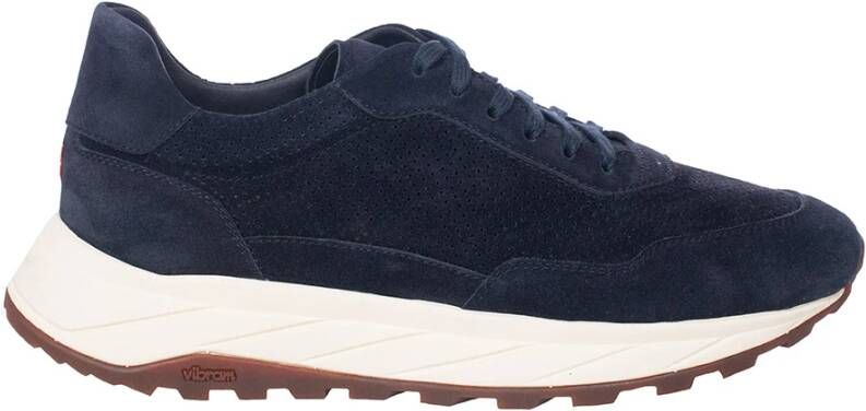 Henderson Blauwe Suède Ambachtelijke Sneakers Vibram Zool