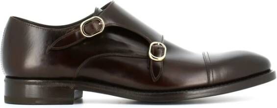 Henderson Donkerbruine platte schoenen met dubbele gesp Brown Heren