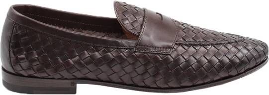 Henderson Donkerbruine platte schoenen met kalfsleren band