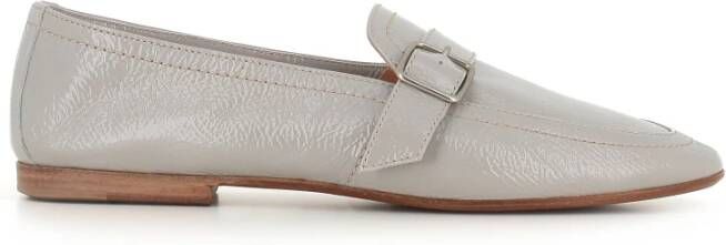Henderson Grijze leren gespsandalen