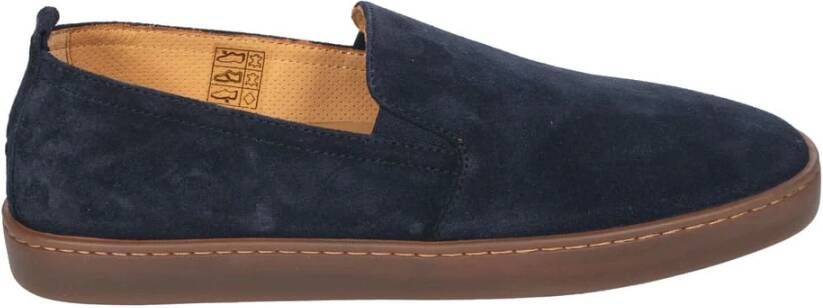 Henderson Handgemaakte Suède Loafers Blue Heren