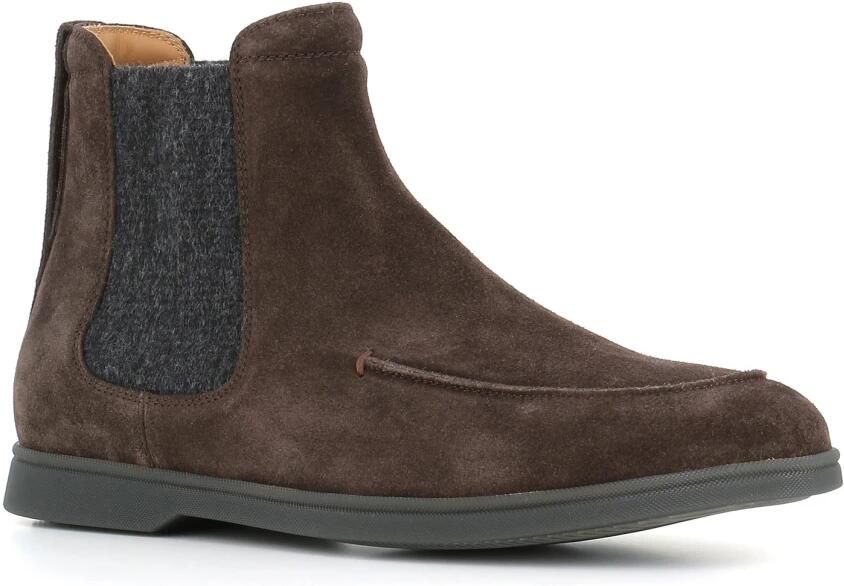 Henderson Donkerbruine Suède Chelsea Platte Schoenen