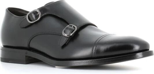 Henderson Zwarte platte schoenen van geborsteld leer