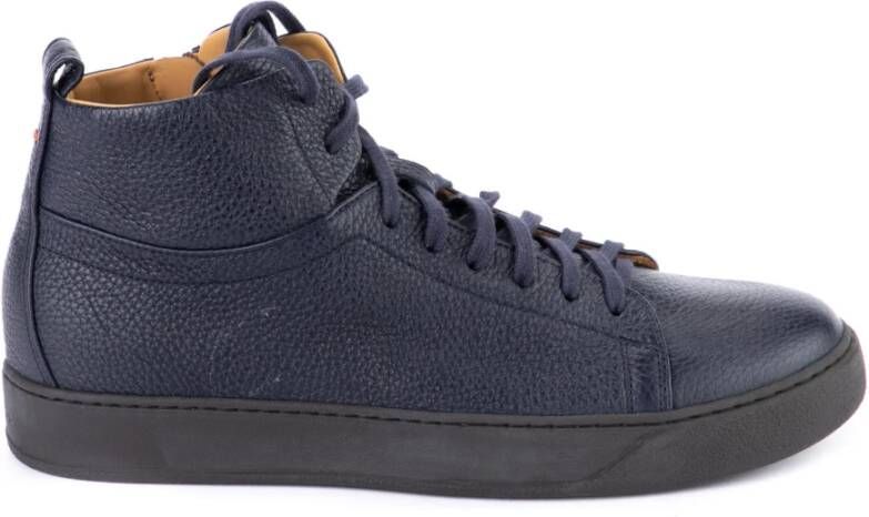 Henderson Leren Mid Top Sneakers Blue Heren