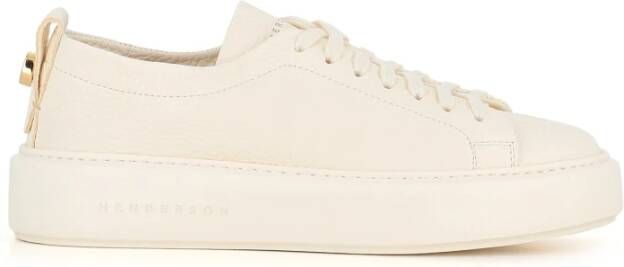 Henderson Witte Leren Sneakers Ronde Neus