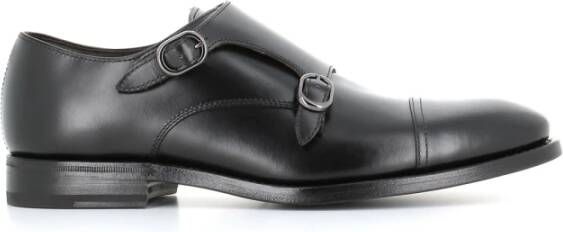 Henderson Zwarte platte schoenen van geborsteld leer Black Heren