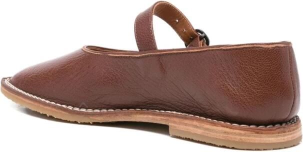 Hereu Bruin Zijde & Nylon Platte Schoenen - Foto 2