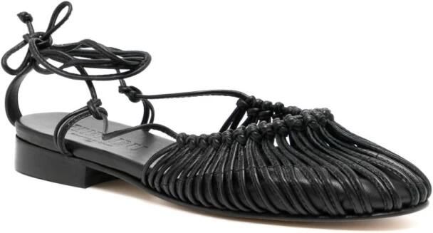Hereu Zwarte platte schoenen met geknoopte constructie Black Dames - Foto 2