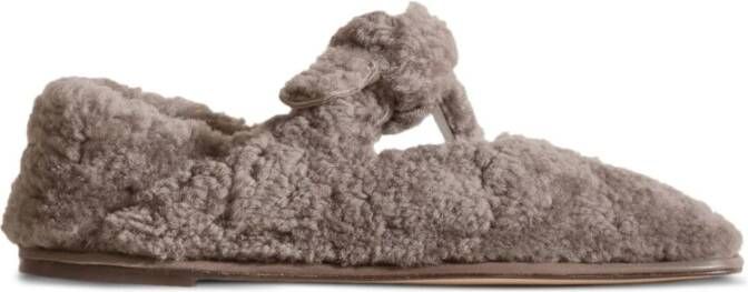 Hereu Platte Grijze Zijde & Nylon Schoenen