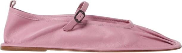 Hereu Roze Leren Mary Jane Platte Schoenen