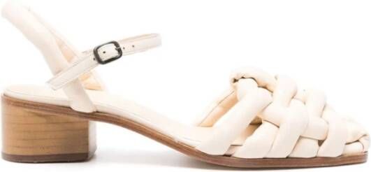 Hereu Vierkante Neus Hakken Visser Sandalen Beige Dames