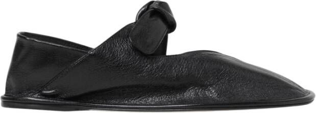 Hereu Zwarte Leren Ballerina Flats