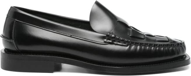 Hereu Zwarte Leren Instap Mocassin Schoenen