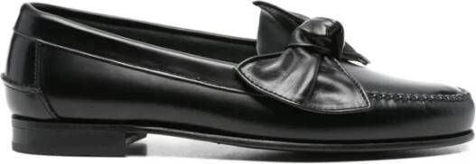 Hereu Zwarte leren loafers met strikdetail