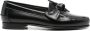 Hereu Zwarte leren loafers met strikdetail - Thumbnail 1