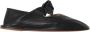 Hereu Zwarte Leren Strik Platte Schoenen - Thumbnail 1
