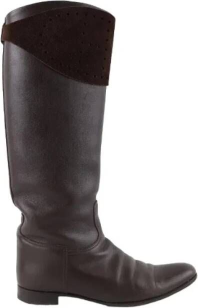 Hermès Vintage Pre-owned Leather boots Brown Dames
