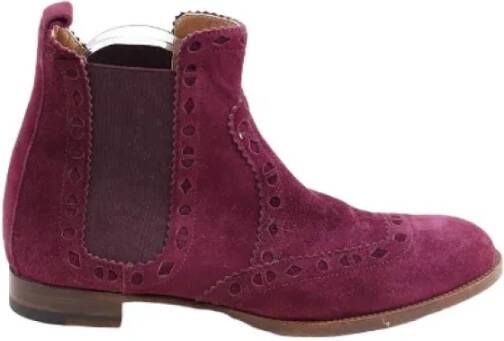 Hermès Vintage Pre-owned Leather boots Purple Dames