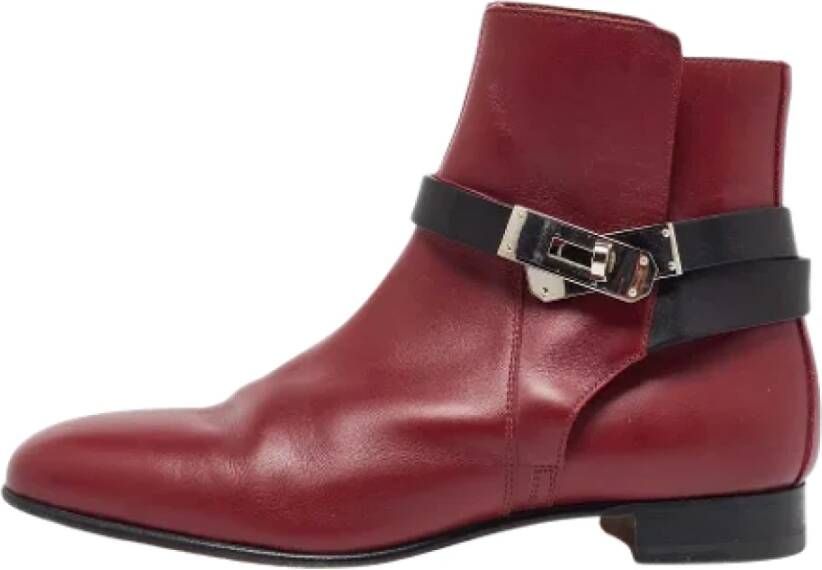 Hermès Vintage Pre-owned Leather boots Red Dames