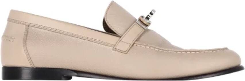 Hermès Vintage Pre-owned Leather flats Beige Dames
