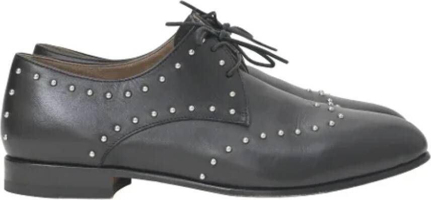 Hermès Vintage Pre-owned Leather flats Black Dames