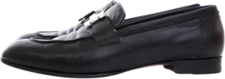 Hermès Vintage Pre-owned Leather flats Black Dames