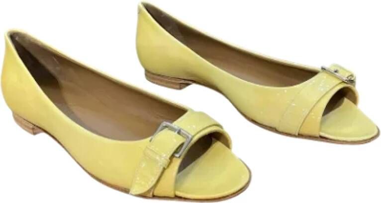 Hermès Vintage Pre-owned Leather flats Yellow Dames