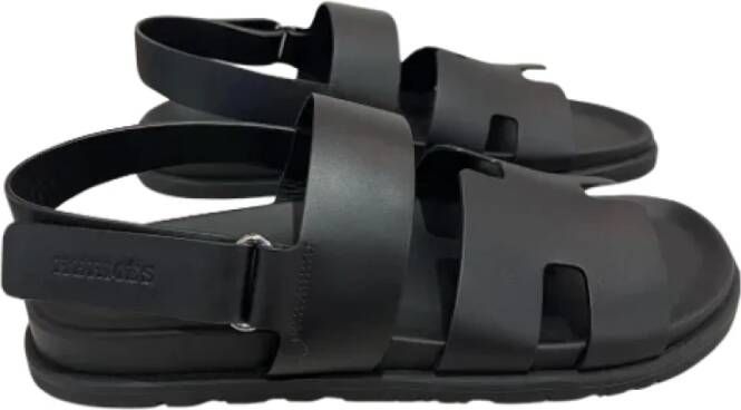 Hermès Vintage Pre-owned Leather sandals Black Dames