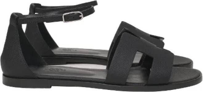 Hermès Vintage Pre-owned Leather sandals Black Dames