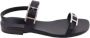 Hermès Vintage Pre-owned Leather sandals Black Dames - Thumbnail 1