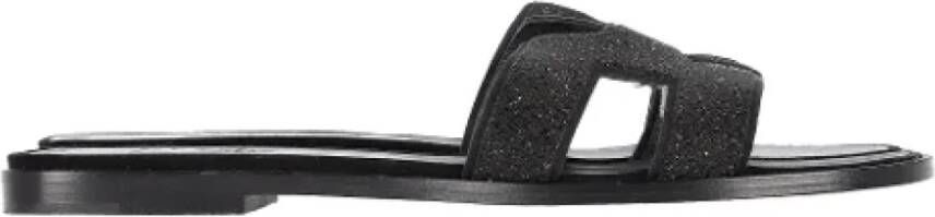 Hermès Vintage Pre-owned Leather sandals Black Dames