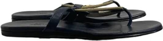Hermès Vintage Pre-owned Leather sandals Blue Dames