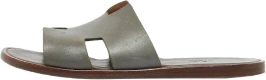 Hermès Vintage Pre-owned Leather sandals Gray Dames