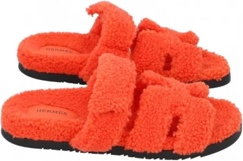 Hermès Vintage Pre-owned Leather sandals Orange Dames