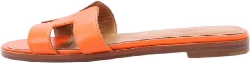 Hermès Vintage Pre-owned Leather sandals Orange Dames
