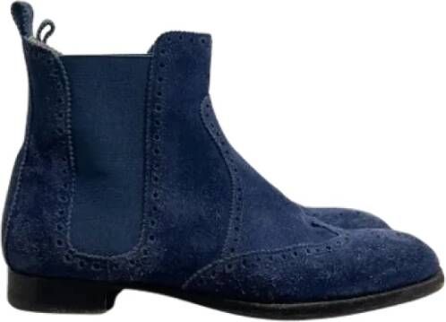 Hermès Vintage Pre-owned Suede boots Blue Dames