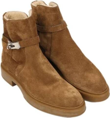 Hermès Vintage Pre-owned Suede boots Brown Dames