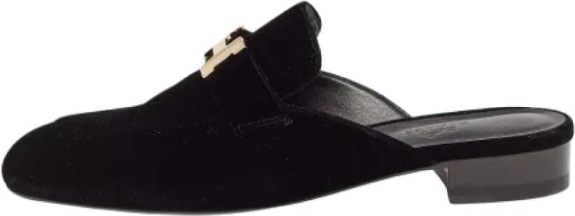 Hermès Vintage Pre-owned Velvet sandals Black Dames