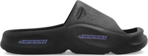 Heron Preston Slippers met logo Black Heren