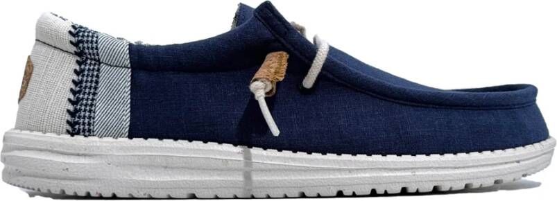 Hey Dude Blauwe Wally Break Platte Schoenen Blue Heren