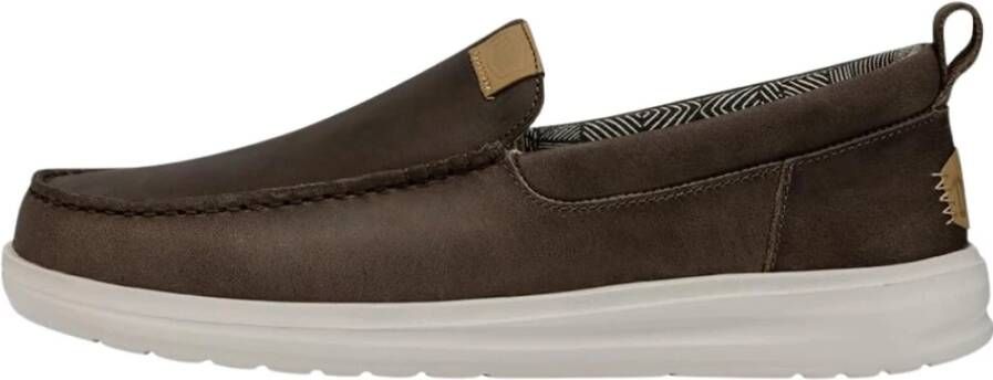 Hey Dude Donkerbruine Sneakers met Wally Grip Brown Heren