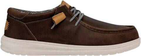 Hey Dude Donkerbruine Wally Grip Craft Leren Mocassin Brown Heren