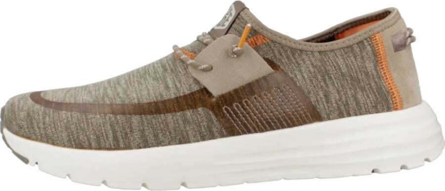 Hey Dude Dual Knit Laced Shoes Green Heren