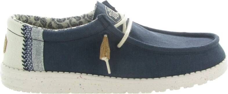 Hey Dude Gevlochten Linnen Schoenen Blue Heren