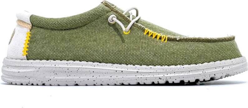 Hey Dude Groene platte schoenen Wally Coastline Jute Green Heren