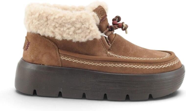 HEYDUDE Austin Edge Lounge Dames Boots Suède Cognac