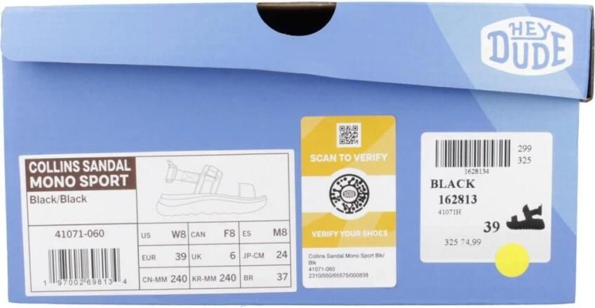 HEYDUDE Collins Mono Sport Dames Sandalen Black Black - Foto 2