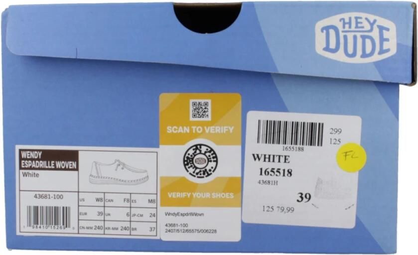 HEYDUDE Instappers Wendy Espadrille Woven White - Foto 2