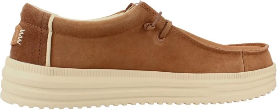 Hey Dude Lage leren mocassin van Rev Suede